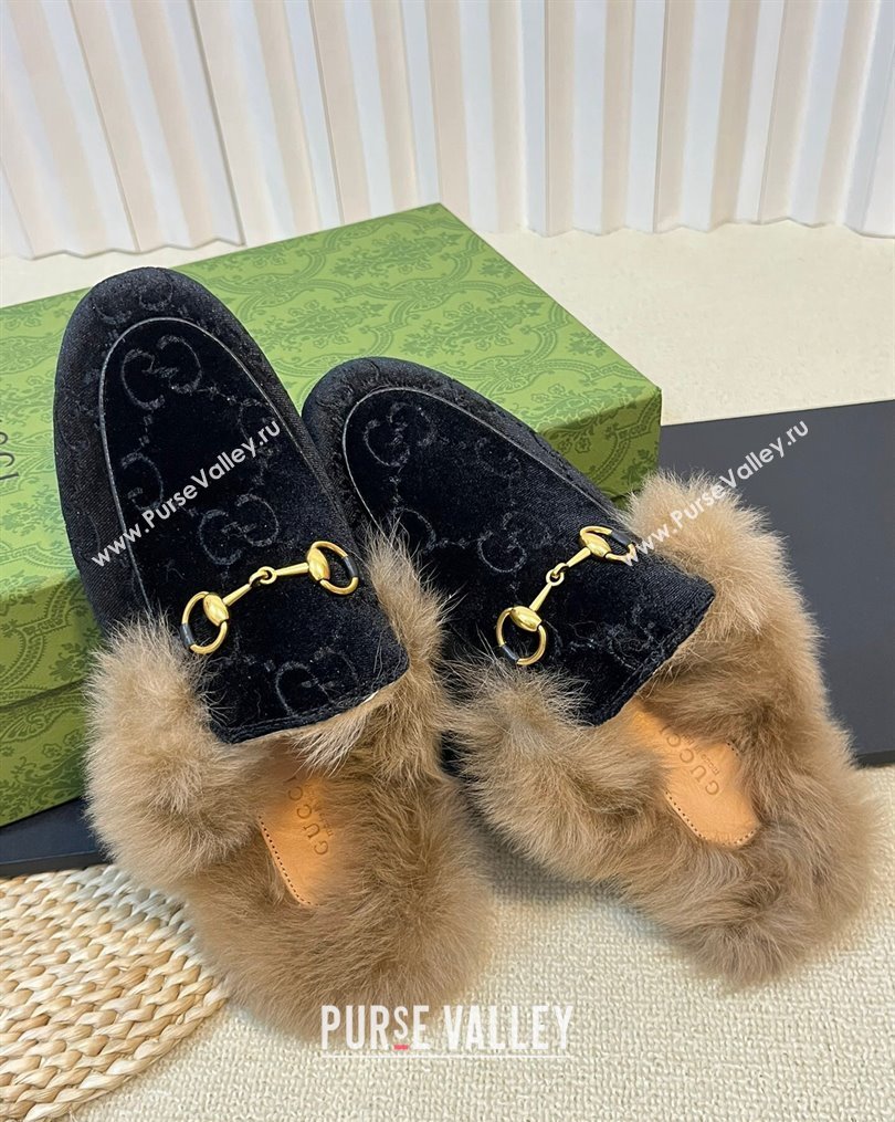 Gucci GG Velvet and Wool Slipper Black 2 2023 1024 (MD-231024020)