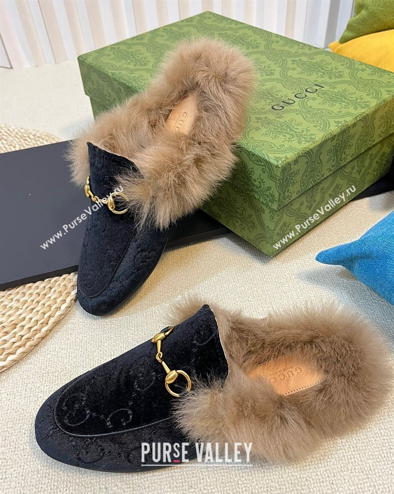 Gucci GG Velvet and Wool Slipper Black 2 2023 1024 (MD-231024020)