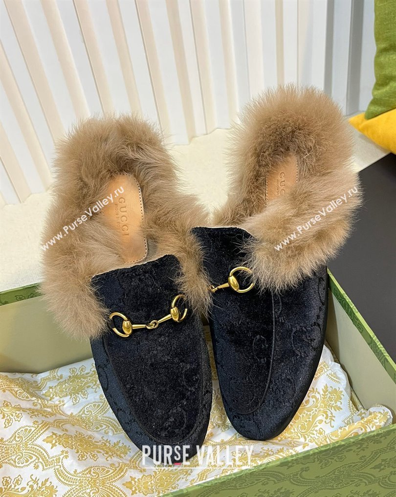 Gucci GG Velvet and Wool Slipper Black 2 2023 1024 (MD-231024020)