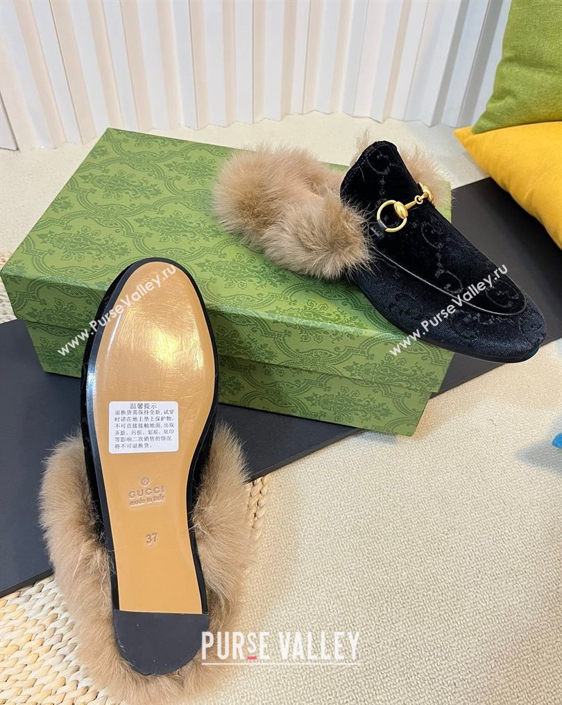 Gucci GG Velvet and Wool Slipper Black 2 2023 1024 (MD-231024020)