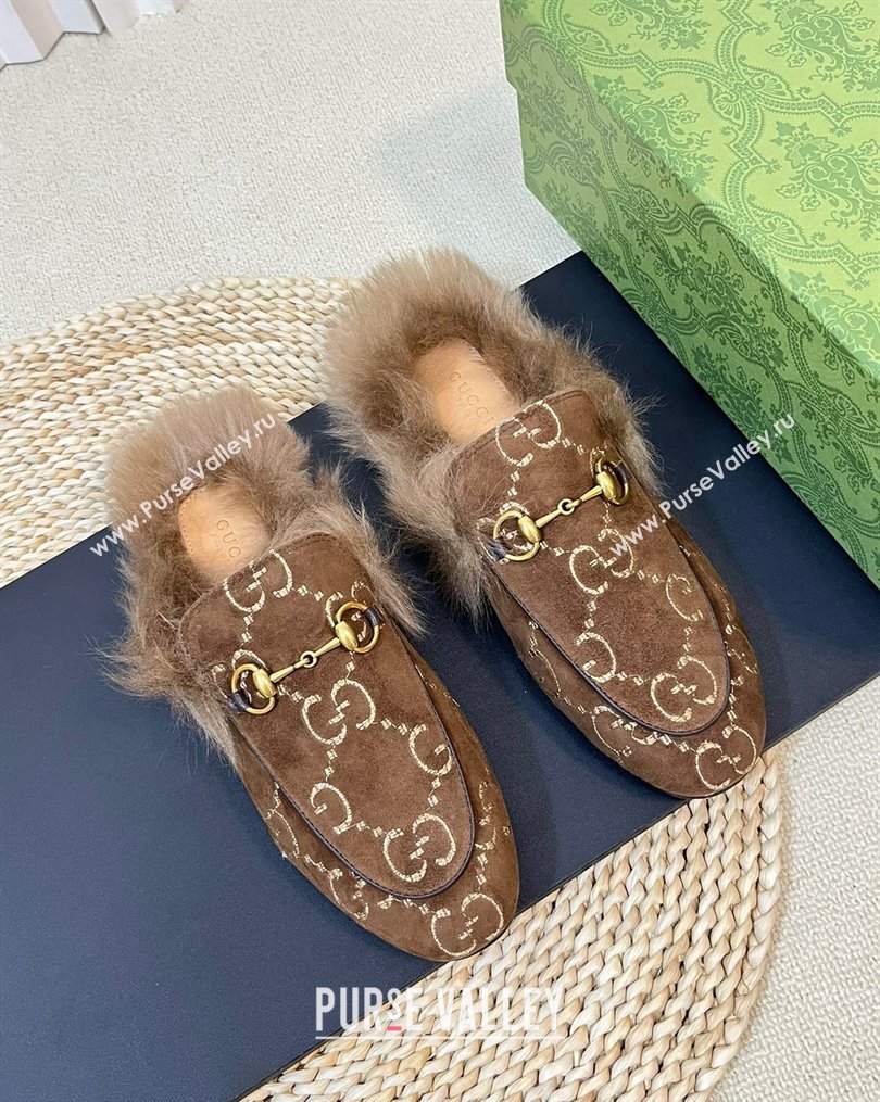 Gucci GG Velvet and Wool Slipper Brown 2023 1024 (MD-231024023)