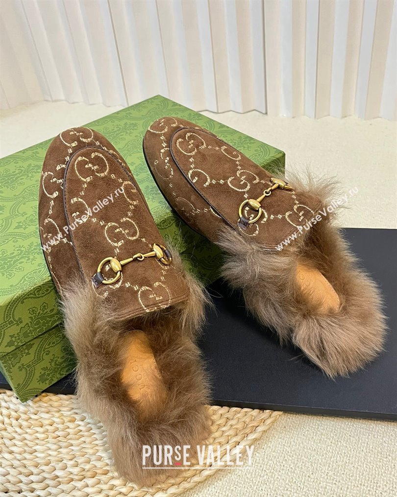 Gucci GG Velvet and Wool Slipper Brown 2023 1024 (MD-231024023)