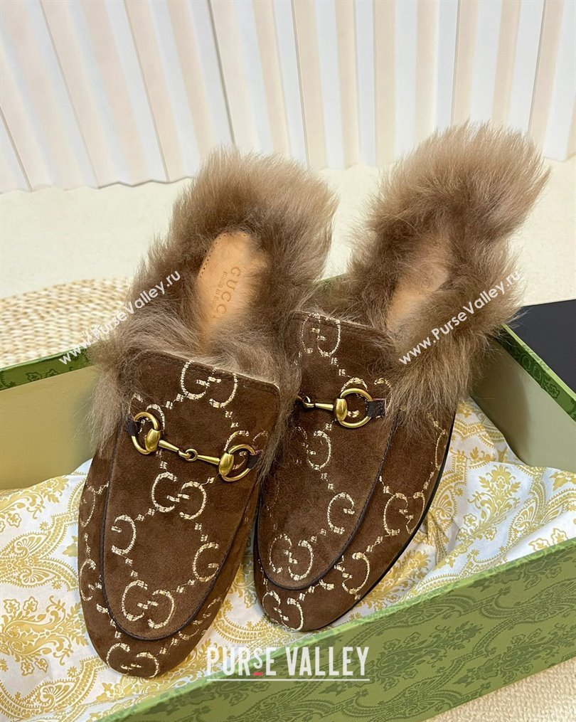 Gucci GG Velvet and Wool Slipper Brown 2023 1024 (MD-231024023)