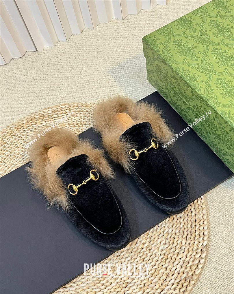 Gucci Velvet and Wool Slippers Black 3 2023 1024 (MD-231024025)