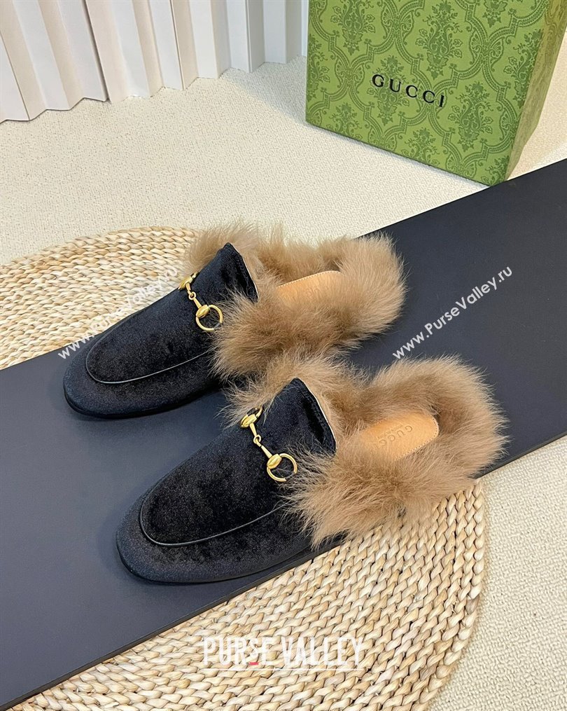 Gucci Velvet and Wool Slippers Black 3 2023 1024 (MD-231024025)