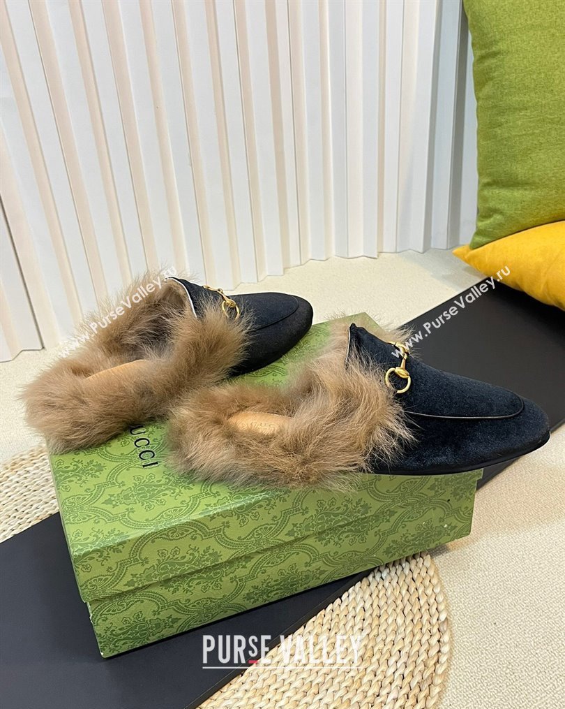 Gucci Velvet and Wool Slippers Black 3 2023 1024 (MD-231024025)