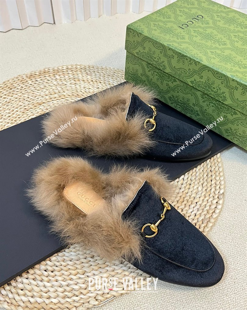 Gucci Velvet and Wool Slippers Black 3 2023 1024 (MD-231024025)