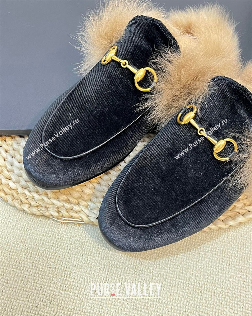 Gucci Velvet and Wool Slippers Black 3 2023 1024 (MD-231024025)