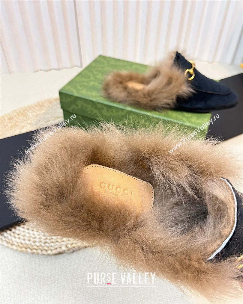 Gucci Velvet and Wool Slippers Black 3 2023 1024 (MD-231024025)