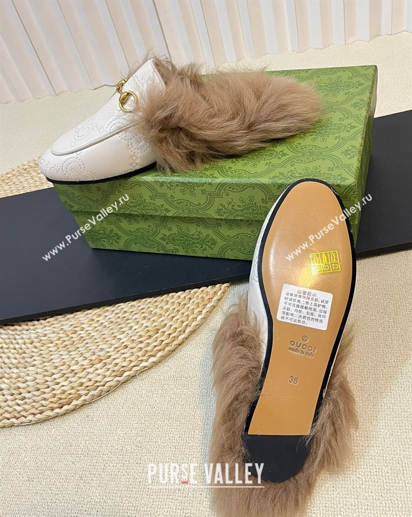 Gucci GG Leather and Wool Slippers White 2023 1024 (MD-231024026)