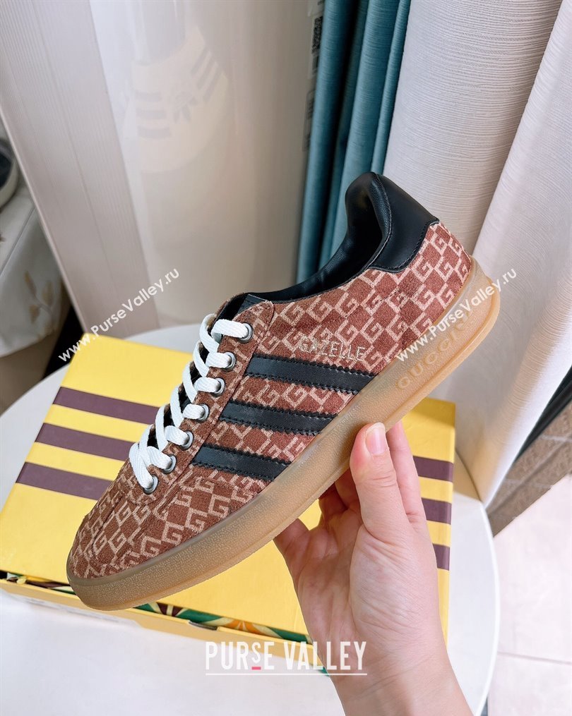 adidas x Gucci Gazelle G Suede Low-top Sneakers Brown 2023 1024 (GDX-231024004)