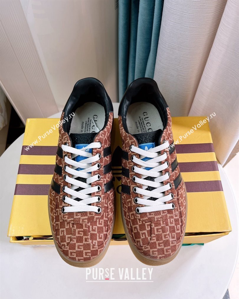 adidas x Gucci Gazelle G Suede Low-top Sneakers Brown 2023 1024 (GDX-231024004)