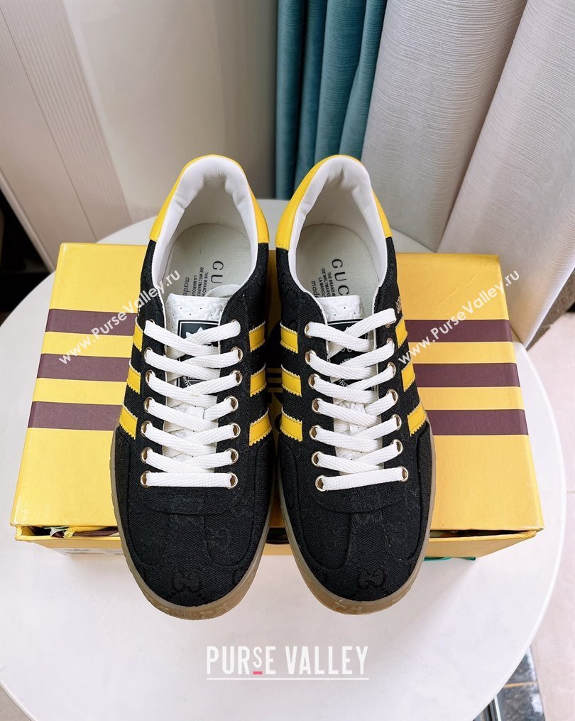 adidas x Gucci Gazelle GG Canvas Low-top Sneakers Black 2023 1024 (GDX-231024001)