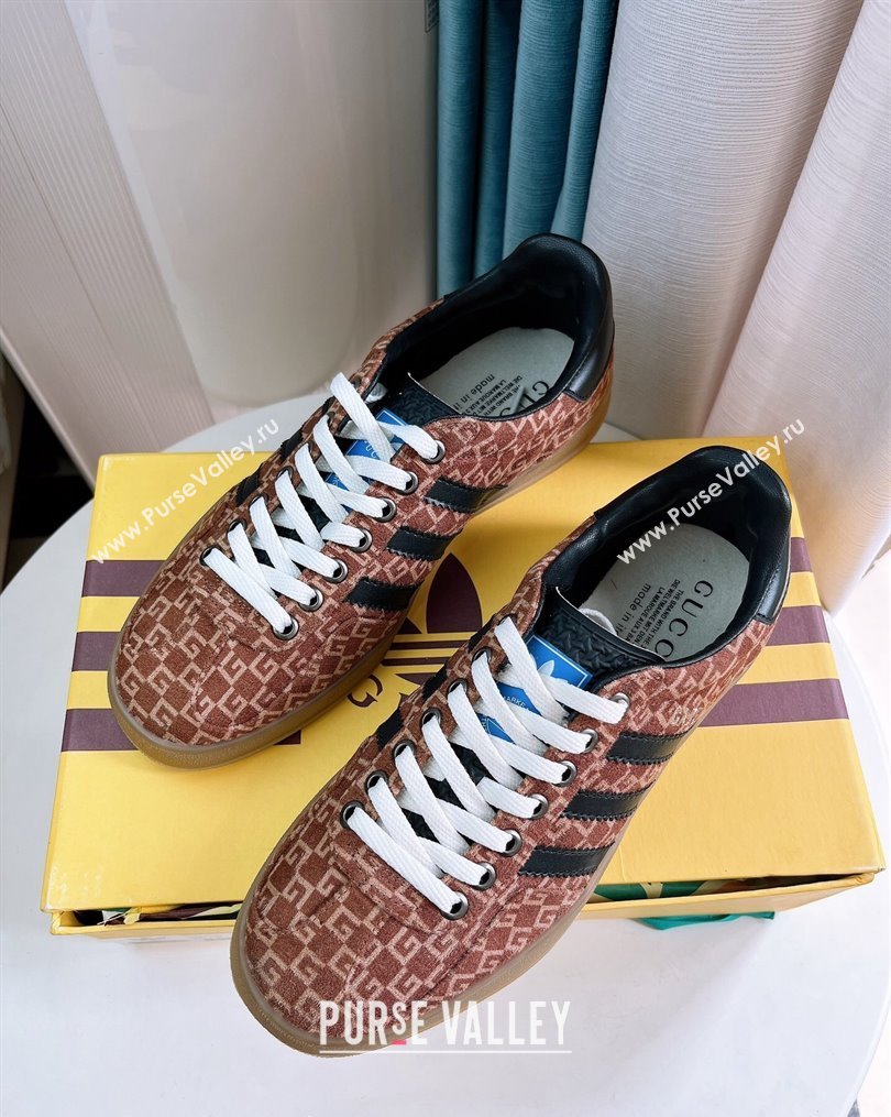 adidas x Gucci Gazelle G Suede Low-top Sneakers Brown 2023 1024 (GDX-231024004)