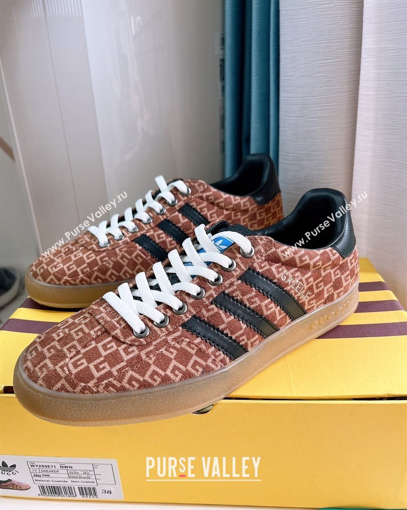 adidas x Gucci Gazelle G Suede Low-top Sneakers Brown 2023 1024 (GDX-231024004)