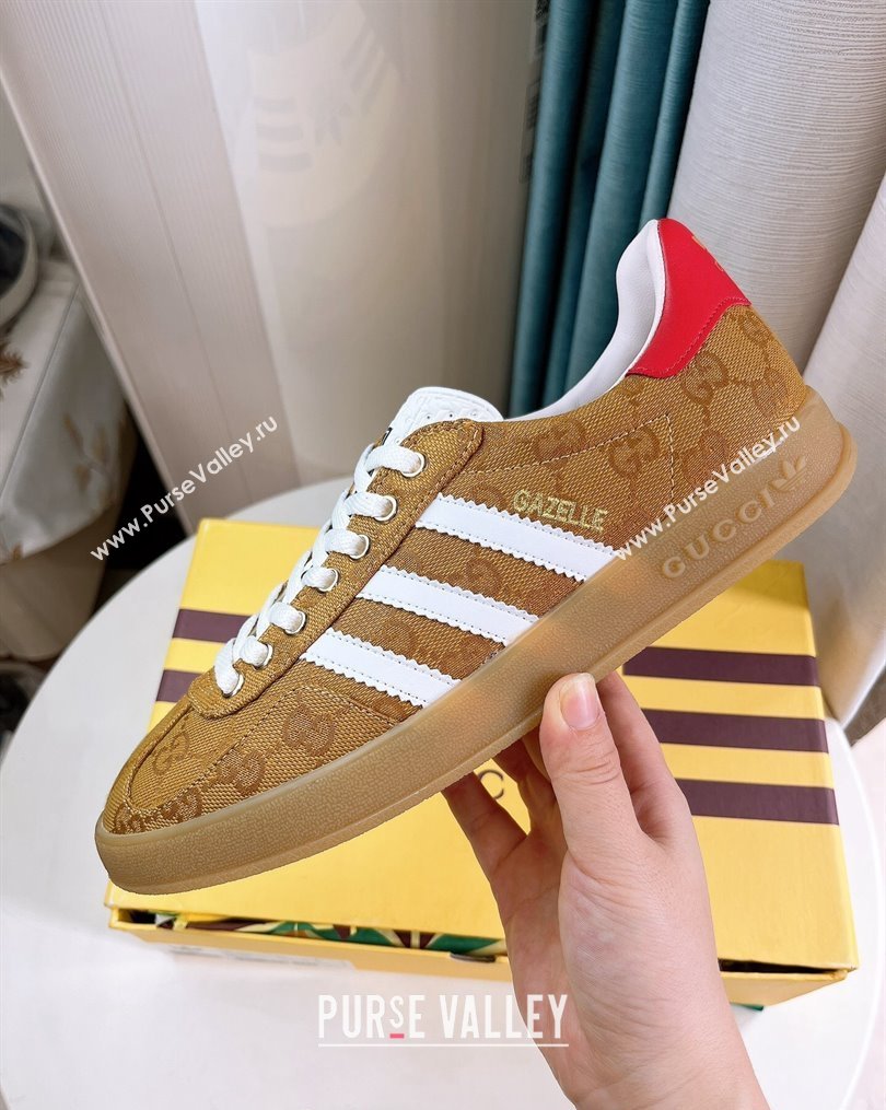 adidas x Gucci Gazelle GG Canvas Low-top Sneakers Yellow 2023 1024 (GDX-231024006)