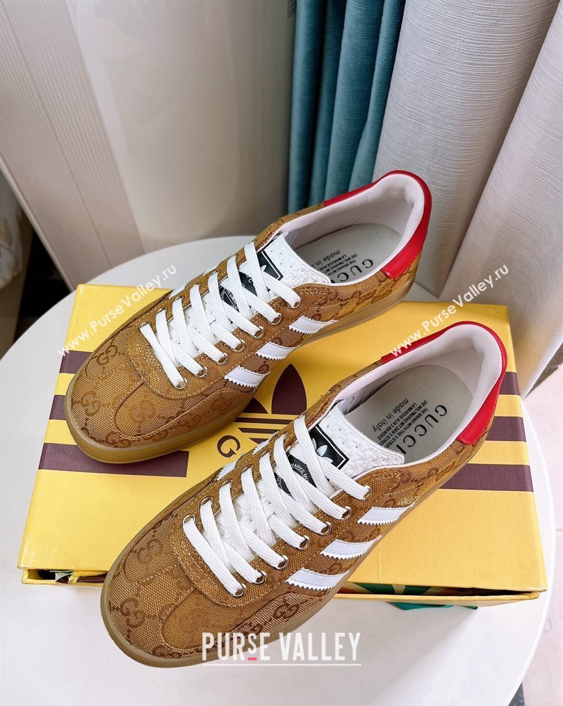 adidas x Gucci Gazelle GG Canvas Low-top Sneakers Yellow 2023 1024 (GDX-231024006)