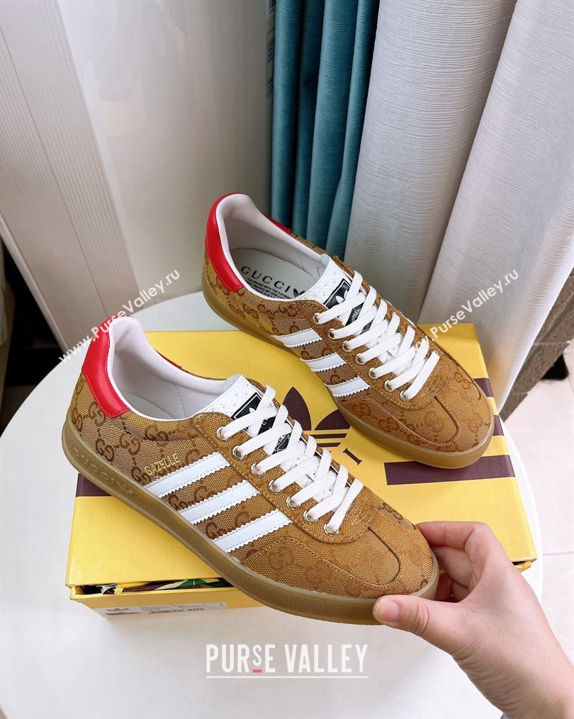 adidas x Gucci Gazelle GG Canvas Low-top Sneakers Yellow 2023 1024 (GDX-231024006)