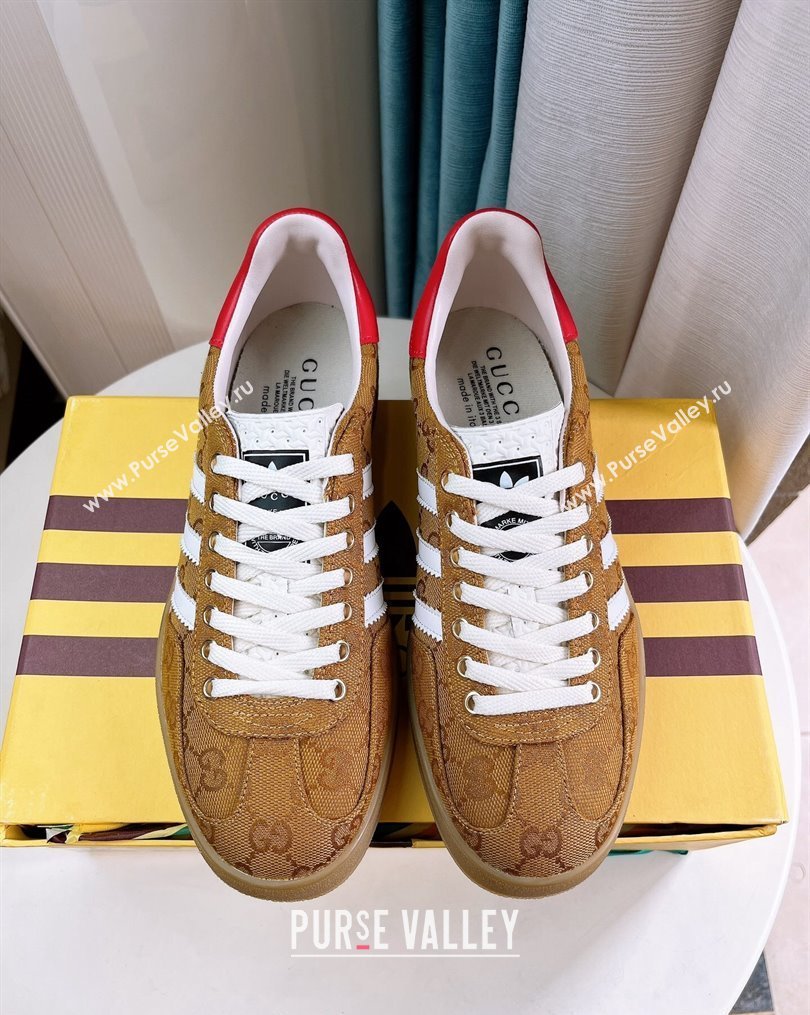 adidas x Gucci Gazelle GG Canvas Low-top Sneakers Yellow 2023 1024 (GDX-231024006)