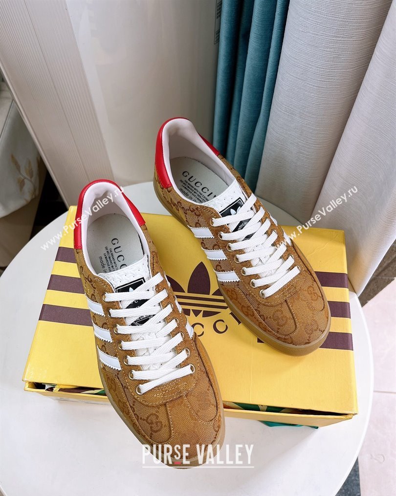 adidas x Gucci Gazelle GG Canvas Low-top Sneakers Yellow 2023 1024 (GDX-231024006)