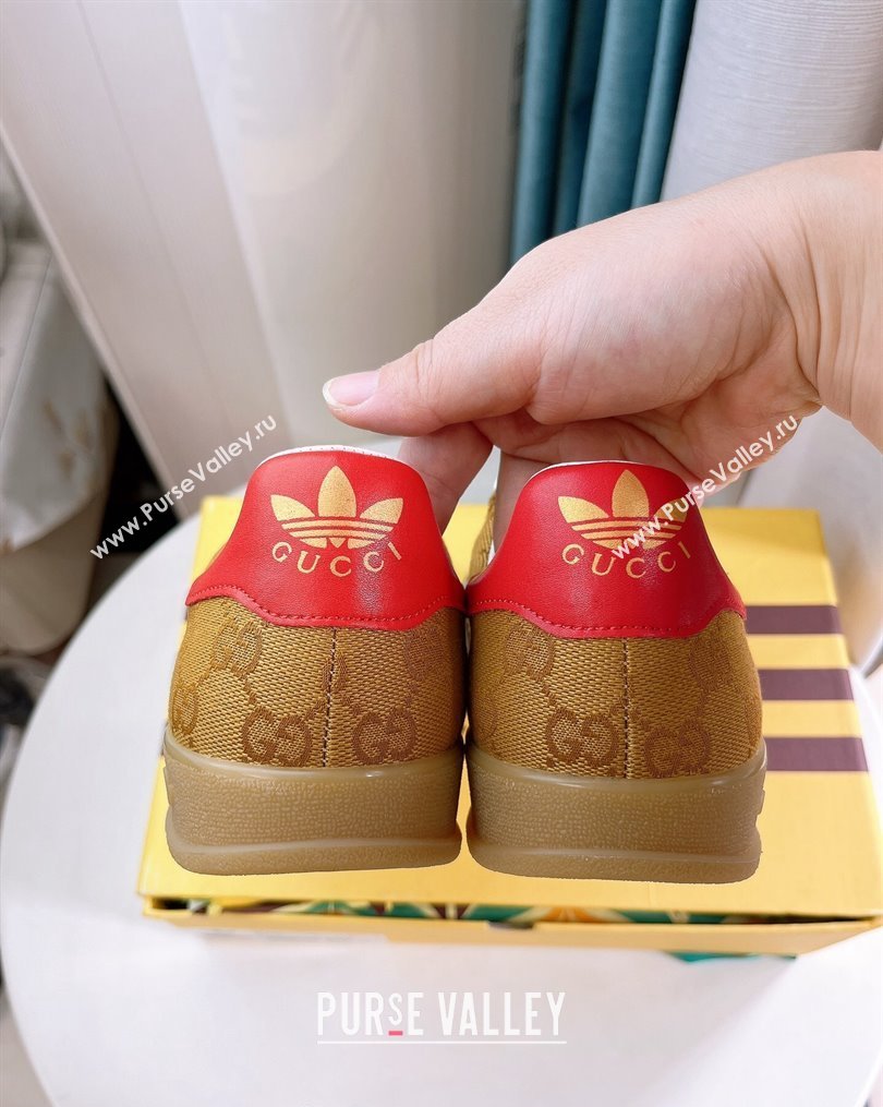 adidas x Gucci Gazelle GG Canvas Low-top Sneakers Yellow 2023 1024 (GDX-231024006)