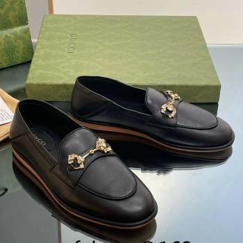 Gucci Horsebit Flat Loafers with Crystals in Leather Black 2023 ‎759780 (MD-231025019)