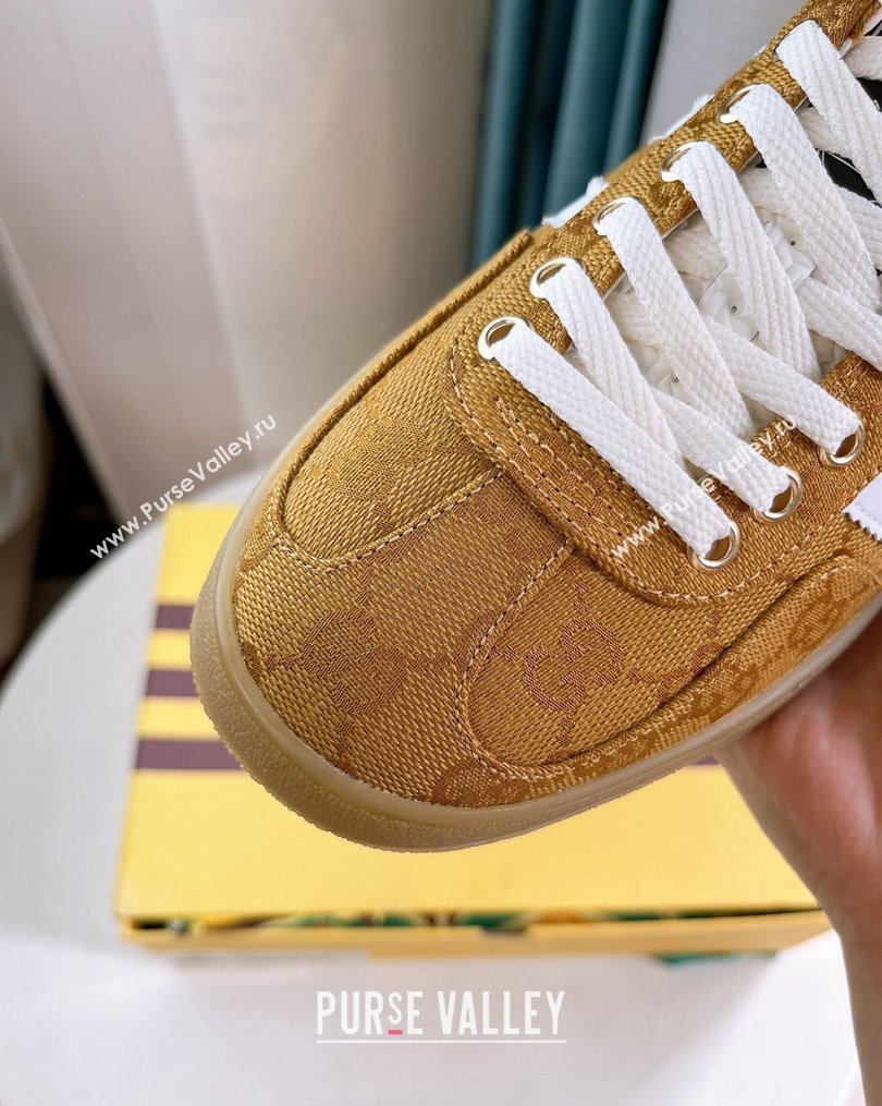 adidas x Gucci Gazelle GG Canvas Low-top Sneakers Yellow 2023 1024 (GDX-231024006)