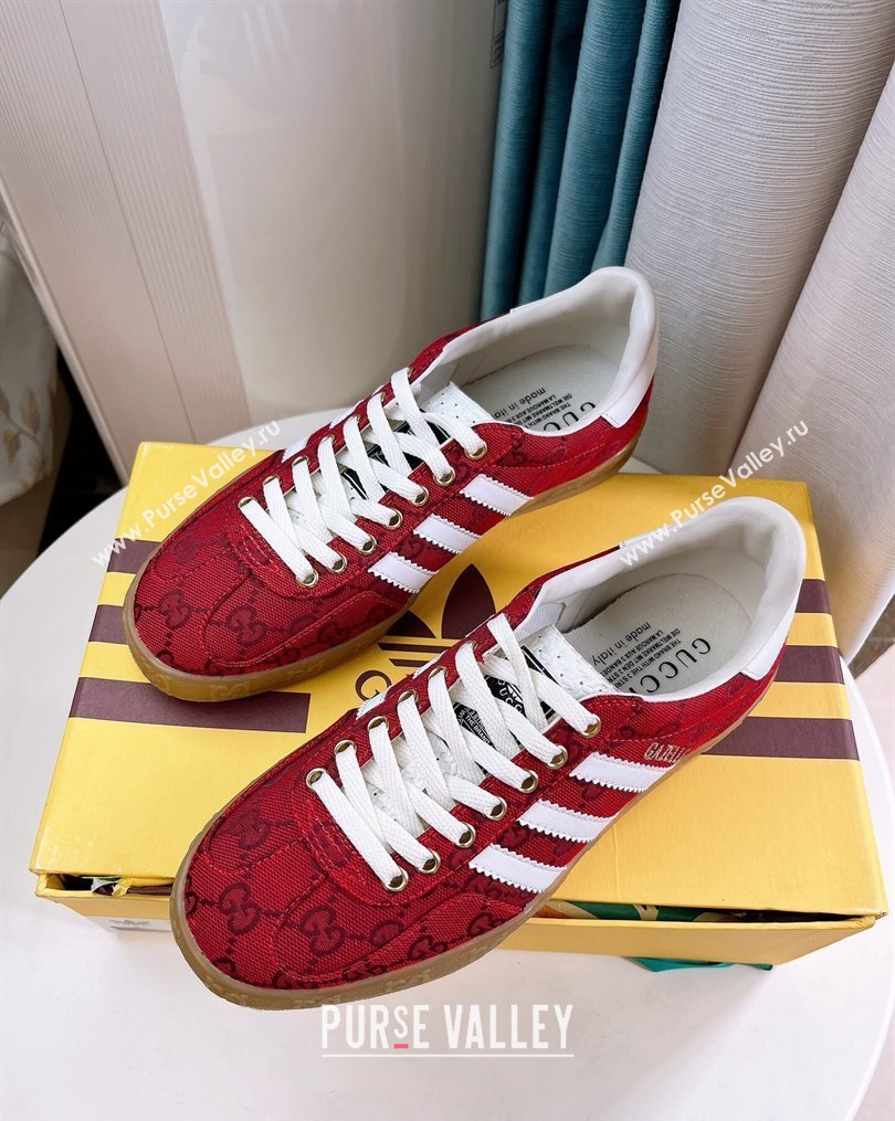 adidas x Gucci Gazelle GG Canvas Low-top Sneakers Red 2023 1024 (GDX-231024008)