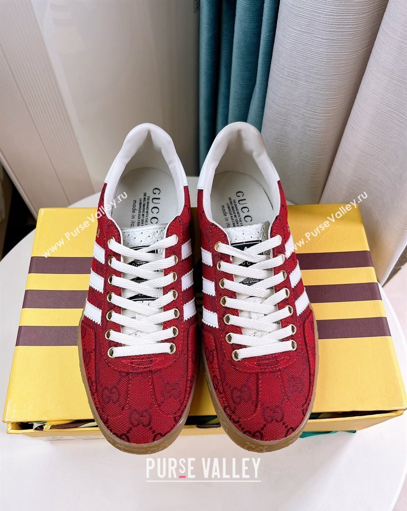 adidas x Gucci Gazelle GG Canvas Low-top Sneakers Red 2023 1024 (GDX-231024008)