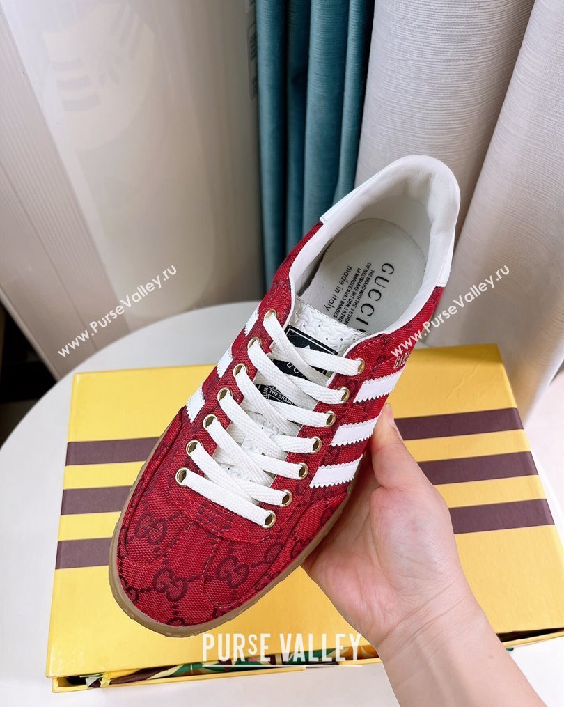 adidas x Gucci Gazelle GG Canvas Low-top Sneakers Red 2023 1024 (GDX-231024008)