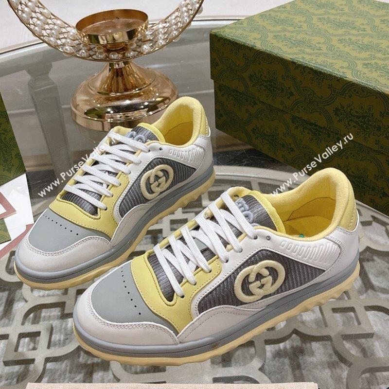 Gucci MAC80 Sneakers in Leather and Fabric Light Yellow 2023 (SS-231025037)