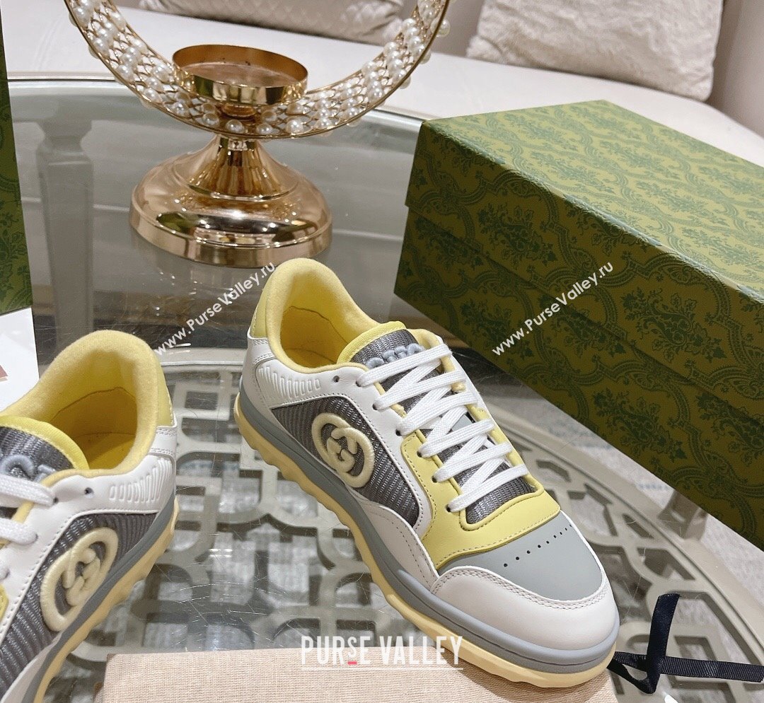 Gucci MAC80 Sneakers in Leather and Fabric Light Yellow 2023 (SS-231025037)