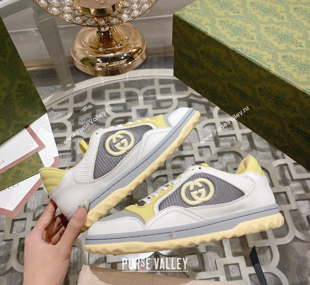 Gucci MAC80 Sneakers in Leather and Fabric Light Yellow 2023 (SS-231025037)