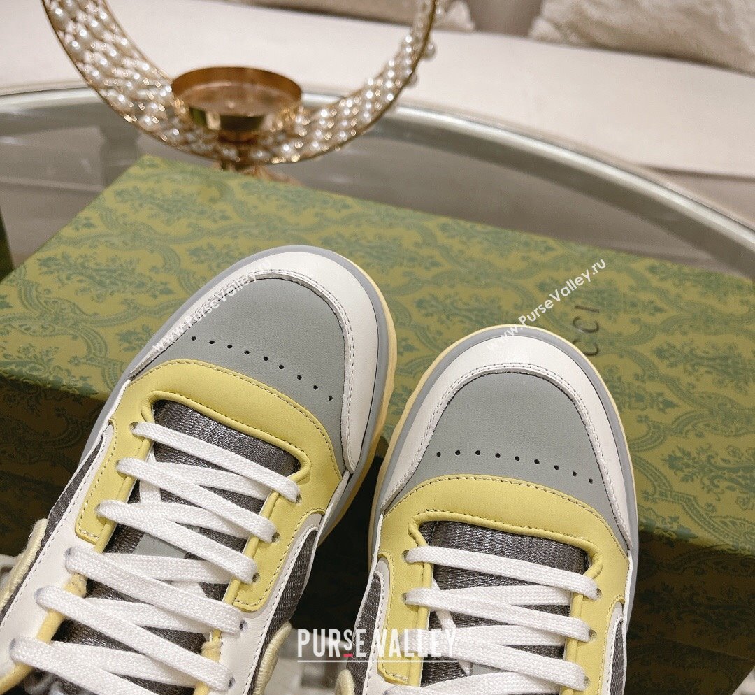 Gucci MAC80 Sneakers in Leather and Fabric Light Yellow 2023 (SS-231025037)