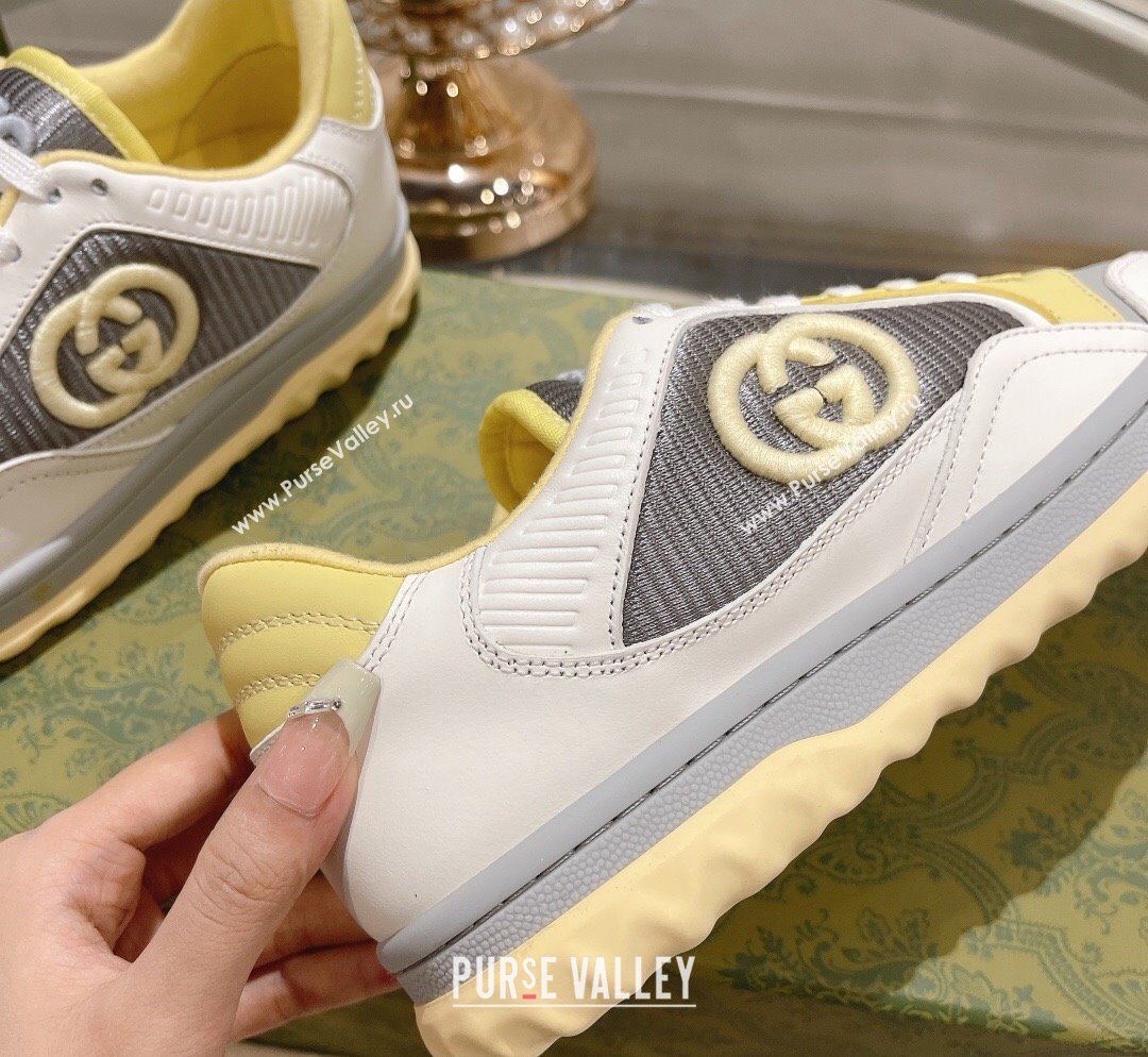 Gucci MAC80 Sneakers in Leather and Fabric Light Yellow 2023 (SS-231025037)