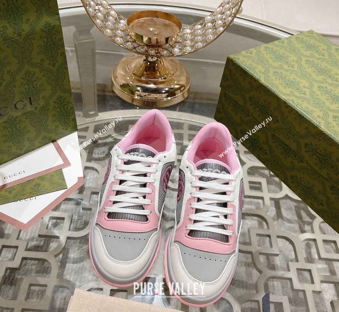 Gucci MAC80 Sneakers in Leather and Fabric Light Pink 2023 (SS-231025038)