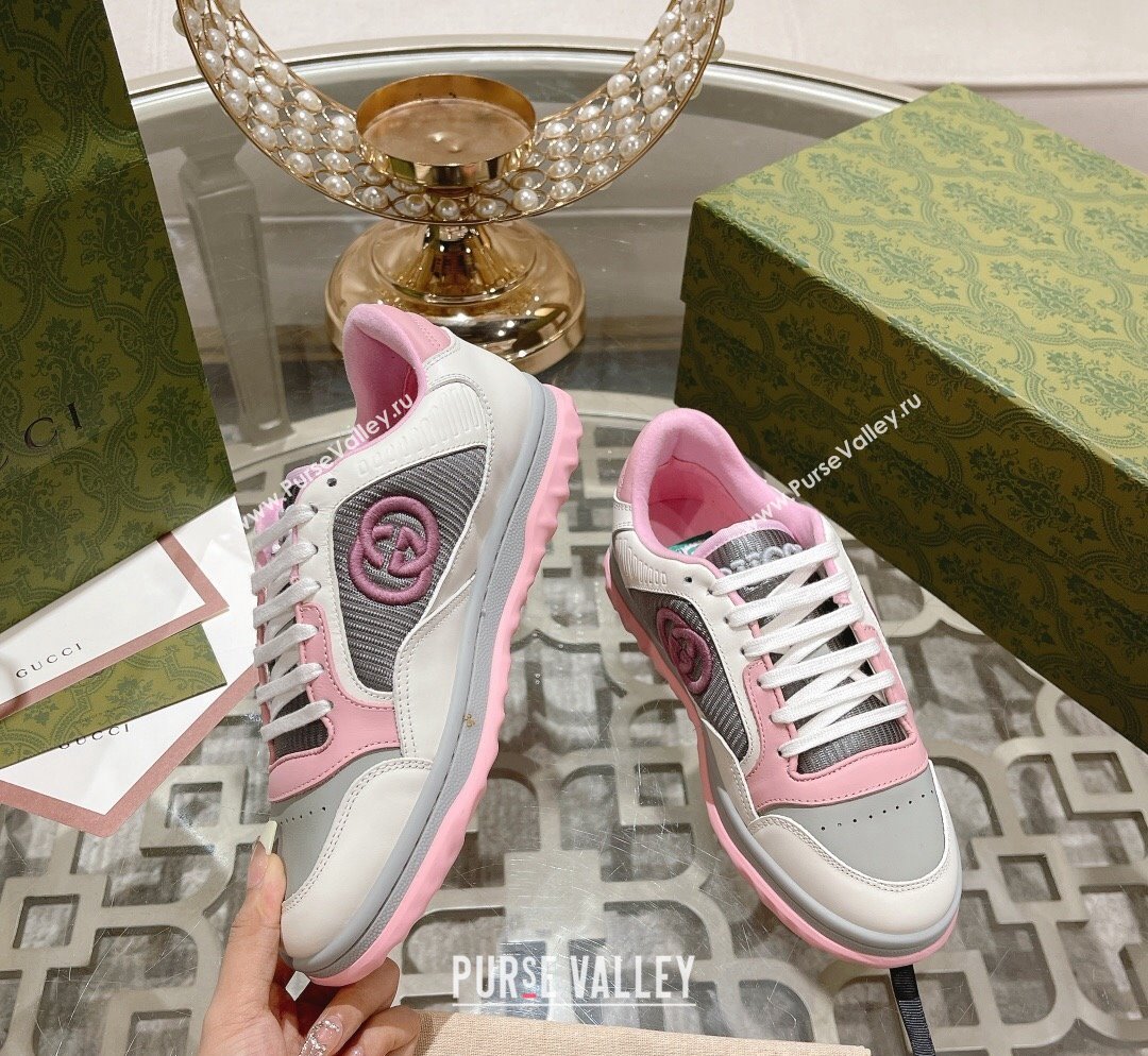 Gucci MAC80 Sneakers in Leather and Fabric Light Pink 2023 (SS-231025038)