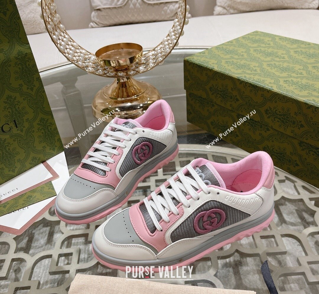 Gucci MAC80 Sneakers in Leather and Fabric Light Pink 2023 (SS-231025038)