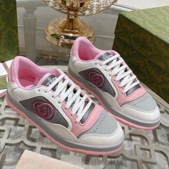 Gucci MAC80 Sneakers in Leather and Fabric Light Pink 2023 (SS-231025038)