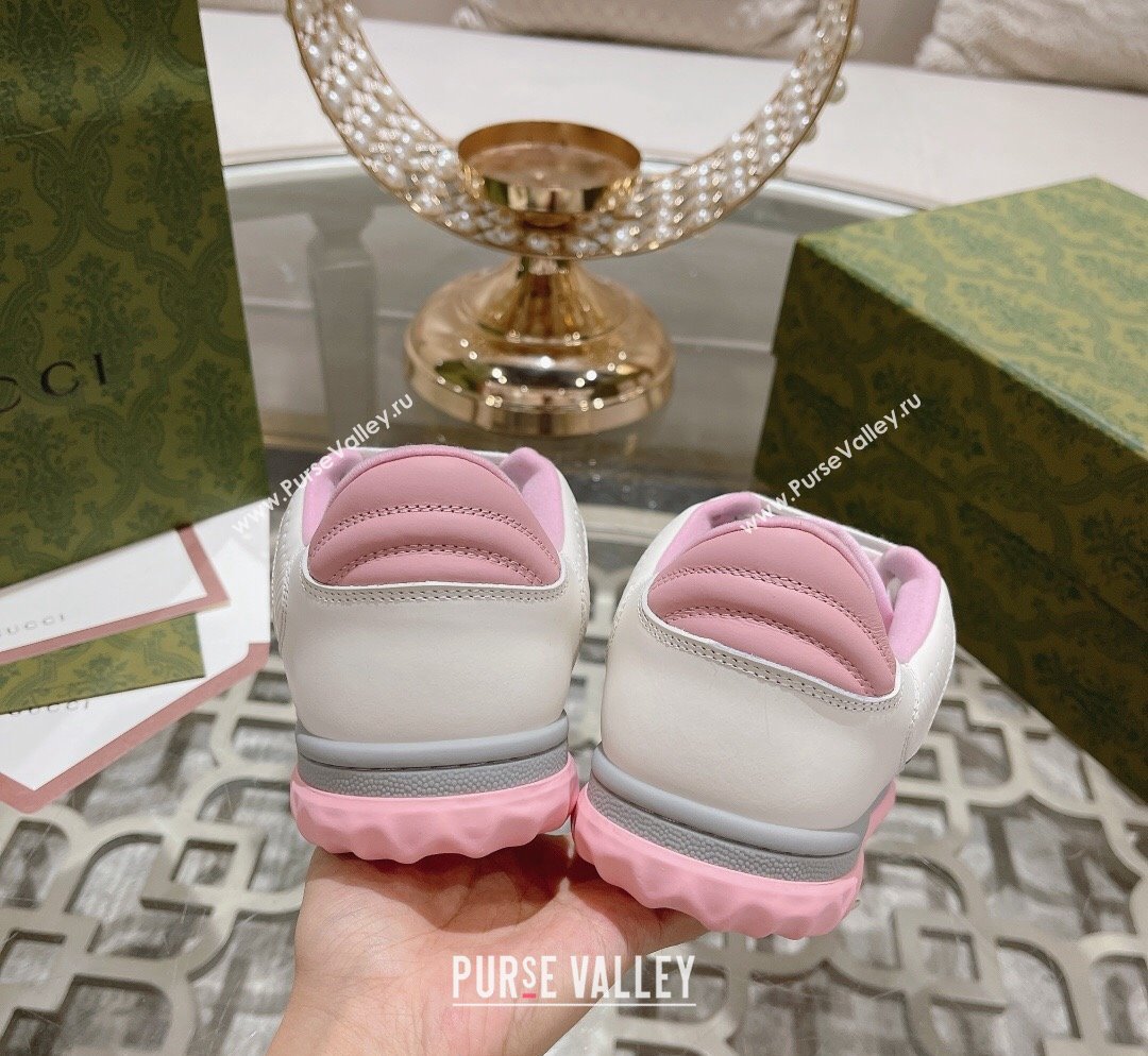 Gucci MAC80 Sneakers in Leather and Fabric Light Pink 2023 (SS-231025038)