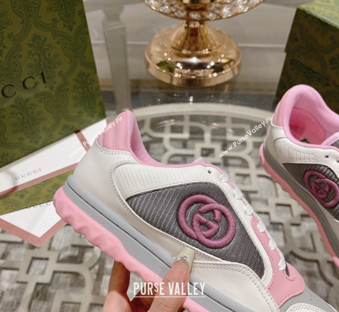 Gucci MAC80 Sneakers in Leather and Fabric Light Pink 2023 (SS-231025038)