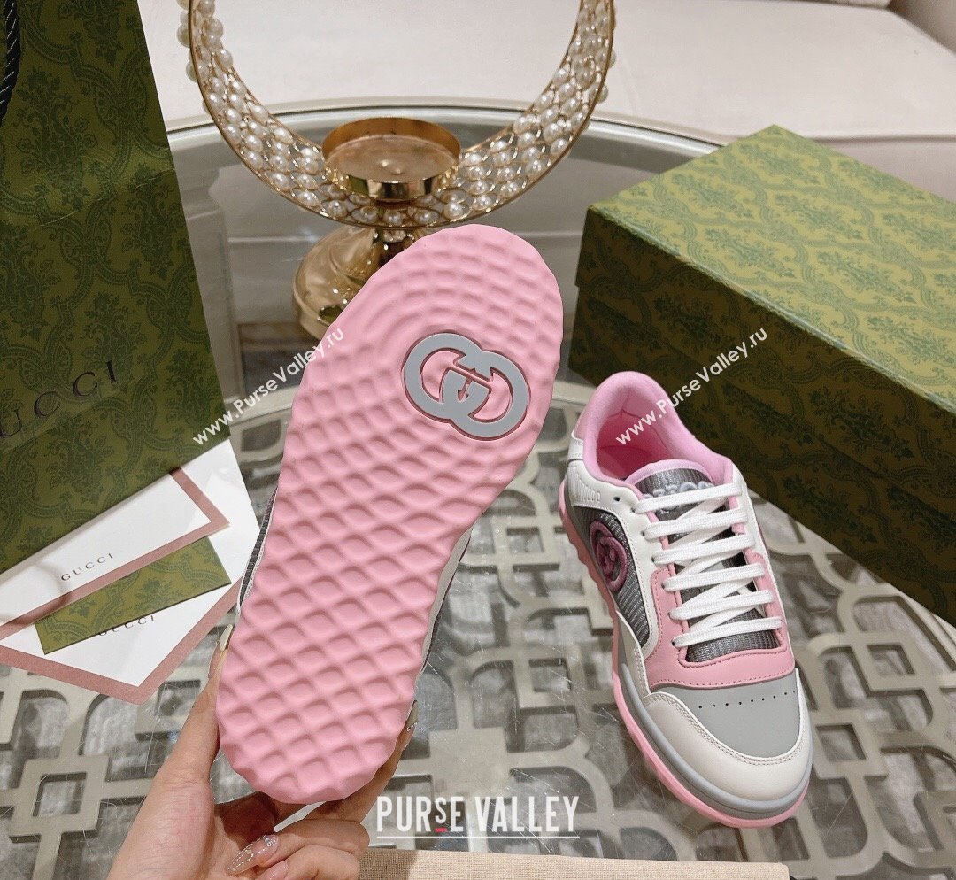 Gucci MAC80 Sneakers in Leather and Fabric Light Pink 2023 (SS-231025038)