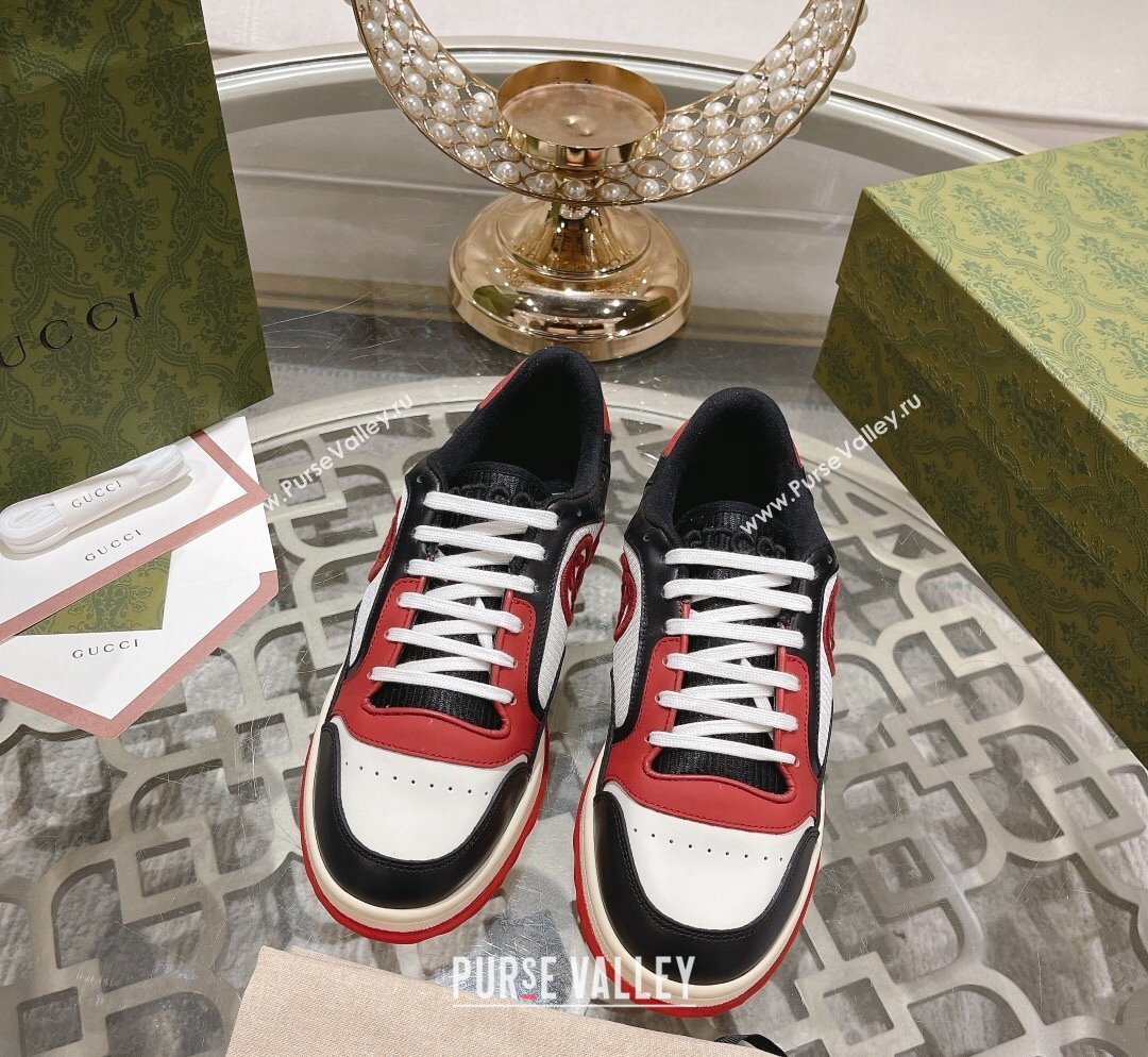 Gucci MAC80 Sneakers in Leather and Fabric Black/White/Red 2023 (SS-231025039)