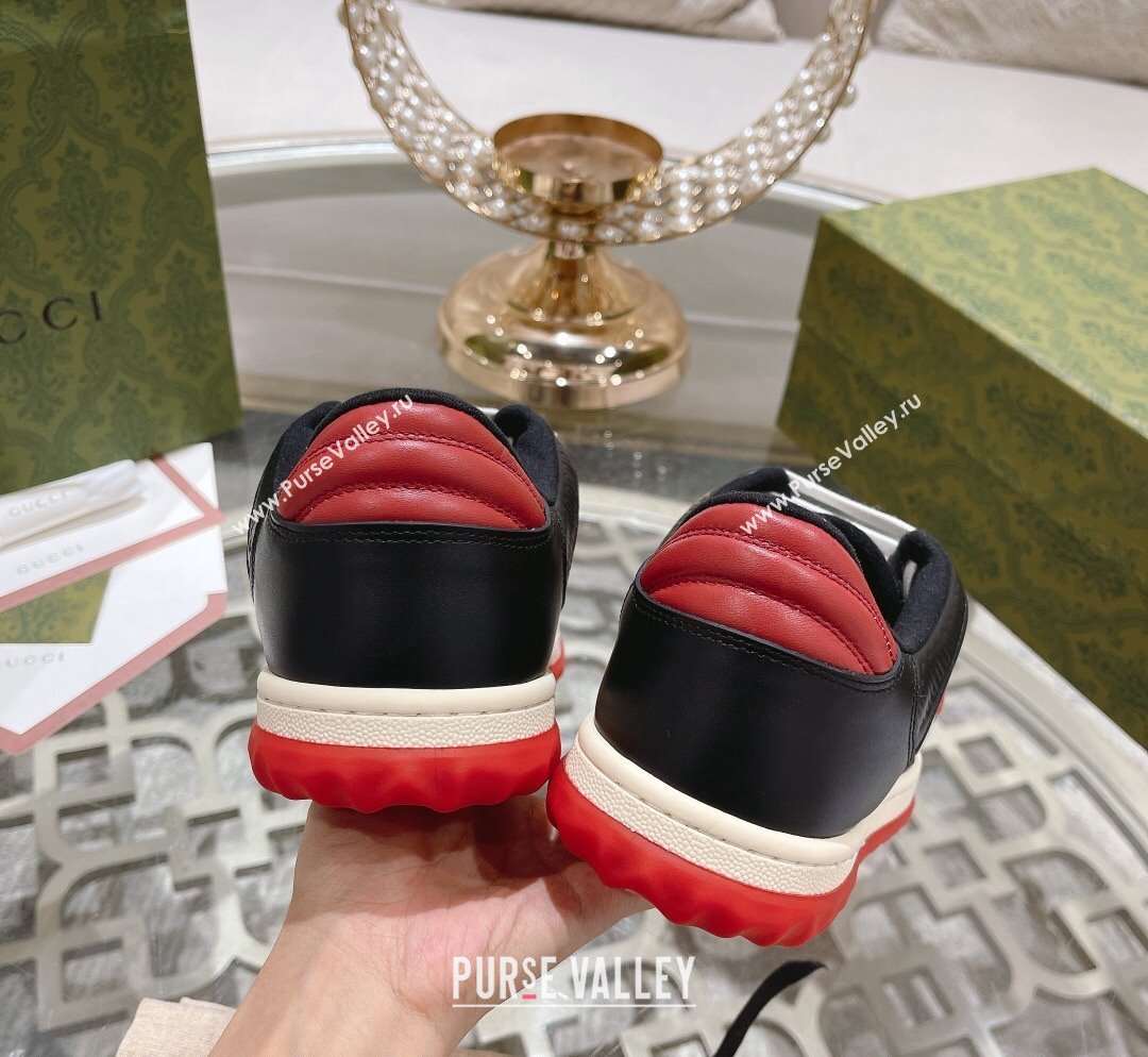 Gucci MAC80 Sneakers in Leather and Fabric Black/White/Red 2023 (SS-231025039)