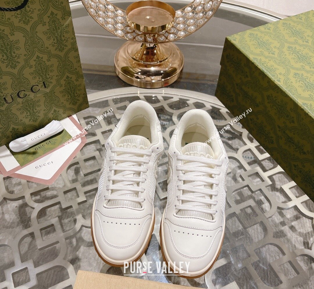 Gucci MAC80 Sneakers in Leather and Fabric White 3 2023 (SS-231025041)