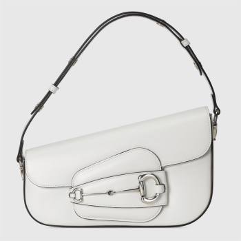 Gucci Horsebit 1955 Leather Small Shoulder Bag 764155 White 2023 (DLH-231114046)