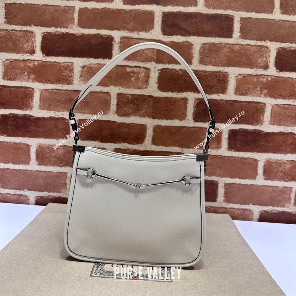 Gucci Horsebit Leather Slim Small Shoulder Bag ‎764191 White 2023 (DLH-231128027)