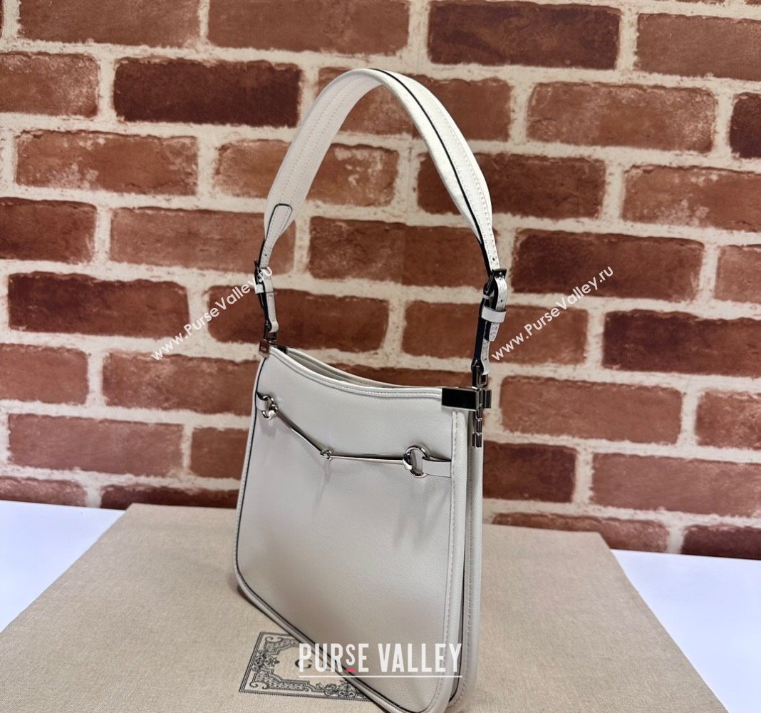 Gucci Horsebit Leather Slim Small Shoulder Bag ‎764191 White 2023 (DLH-231128027)