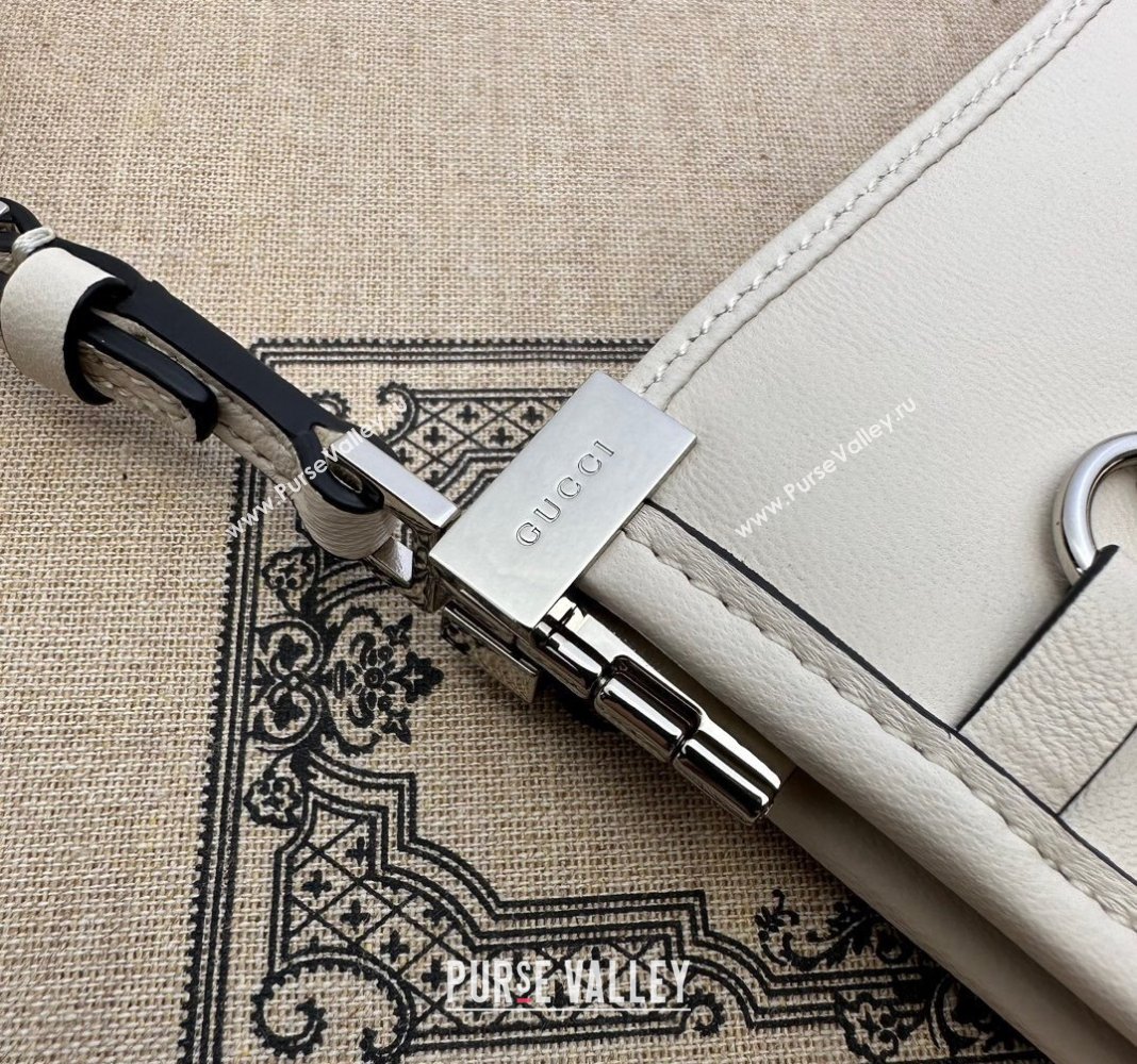 Gucci Horsebit Leather Slim Small Shoulder Bag ‎764191 White 2023 (DLH-231128027)