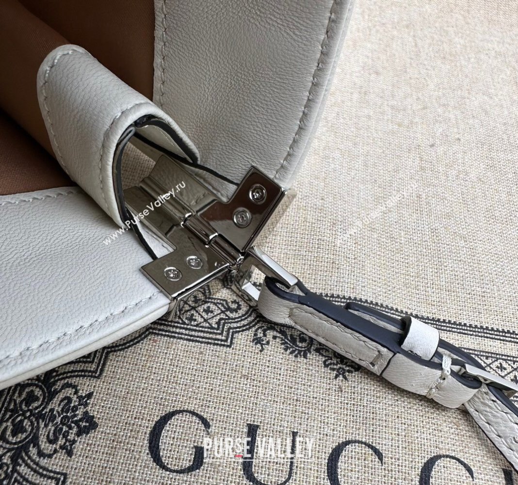 Gucci Horsebit Leather Slim Small Shoulder Bag ‎764191 White 2023 (DLH-231128027)